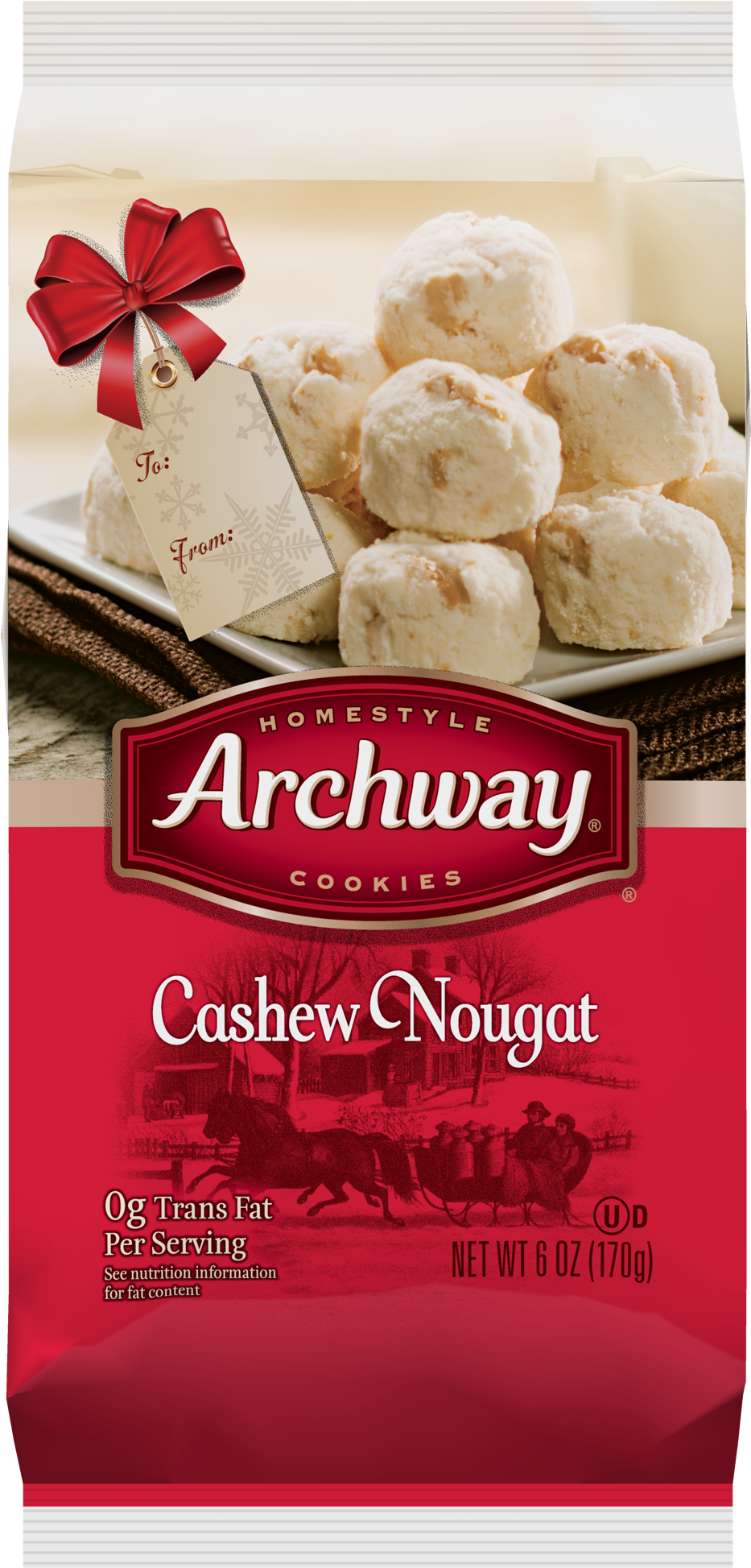 Archway Cashew Nougat Cookies, Holiday Limited Edition, - Archway Cashew Nougat Cookies - 6 Oz Box (2000x2000), Png Download