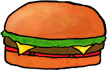 Drawn Burger Transparent Tumblr - Burger Drawing (450x350), Png Download