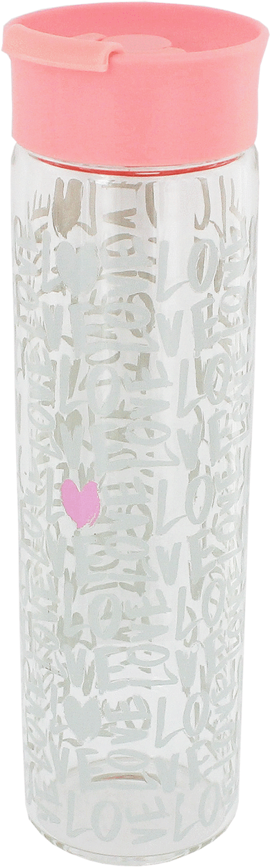 'love' Glass Water Bottle - Water Bottle (900x1349), Png Download