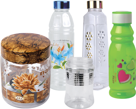 Pet/jar/bottle - Heat Transfer Printed Pet Bottles (600x430), Png Download