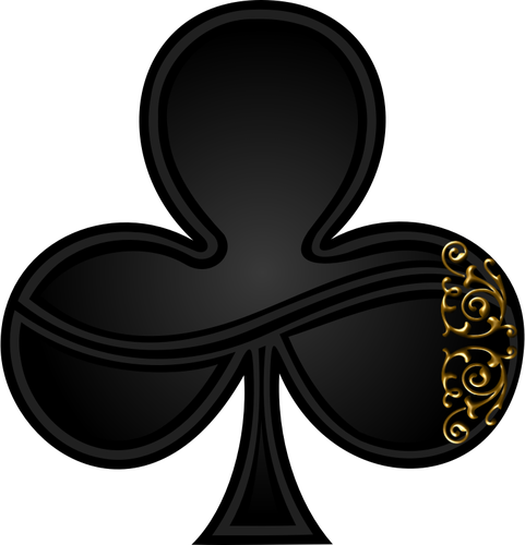 Vector Image Of Clover Sign For Gambling Card Rounded - Clubs Card Symbol (481x500), Png Download