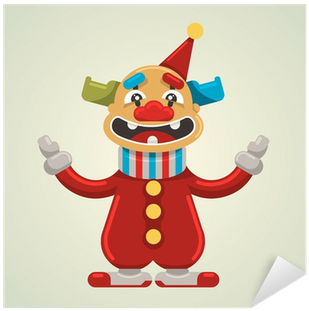 Vector Illustration, Cute Clown, Cartoon Concept, Sticker - Clown (400x400), Png Download