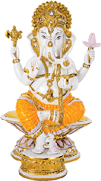 Ganesh Colour Porcelain 45 Cm Ganesh Colour Porcelain - Ganesha (300x400), Png Download