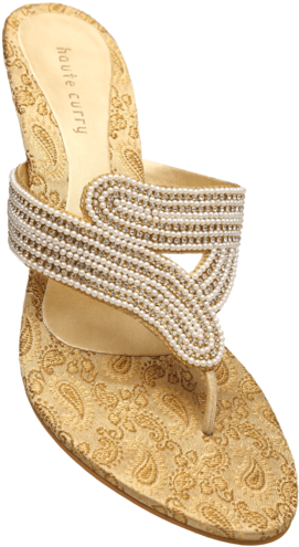 Womens Slipon Party Wear Fancy Heel Chappal - Metro Footwear Ledis Cappal Pvc (340x510), Png Download