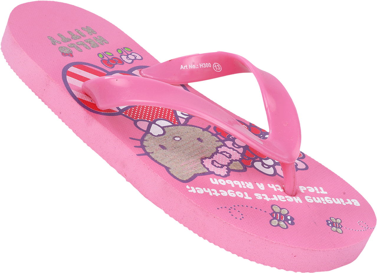 Hello Kitty H300 Girls Pink Flip Flop - Hello Kitty Flip Flops (1400x1100), Png Download