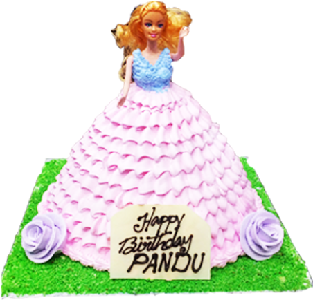 Barbie Doll Cake - Barbie Doll 4 Kg Cake (500x500), Png Download