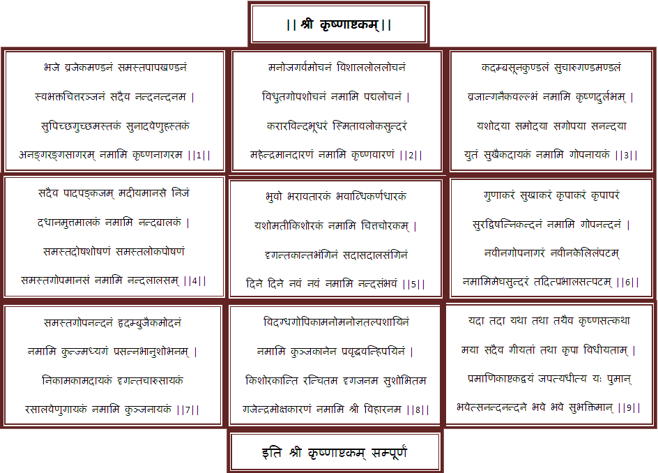 Svabhakta Chitta Ranjanam, Sadaiv Nanda Nandanam - Sanskrit Shri Krishnashtakam (944x678), Png Download