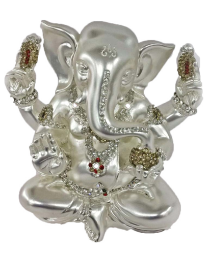 Ganesha Silver Idol Hd Png (408x500), Png Download