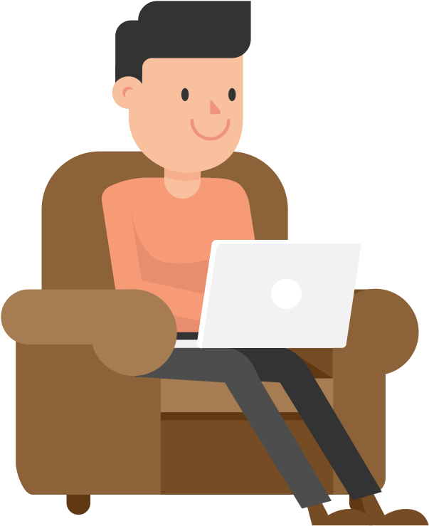 Open - Man With Laptop Vector Png (2000x1125), Png Download