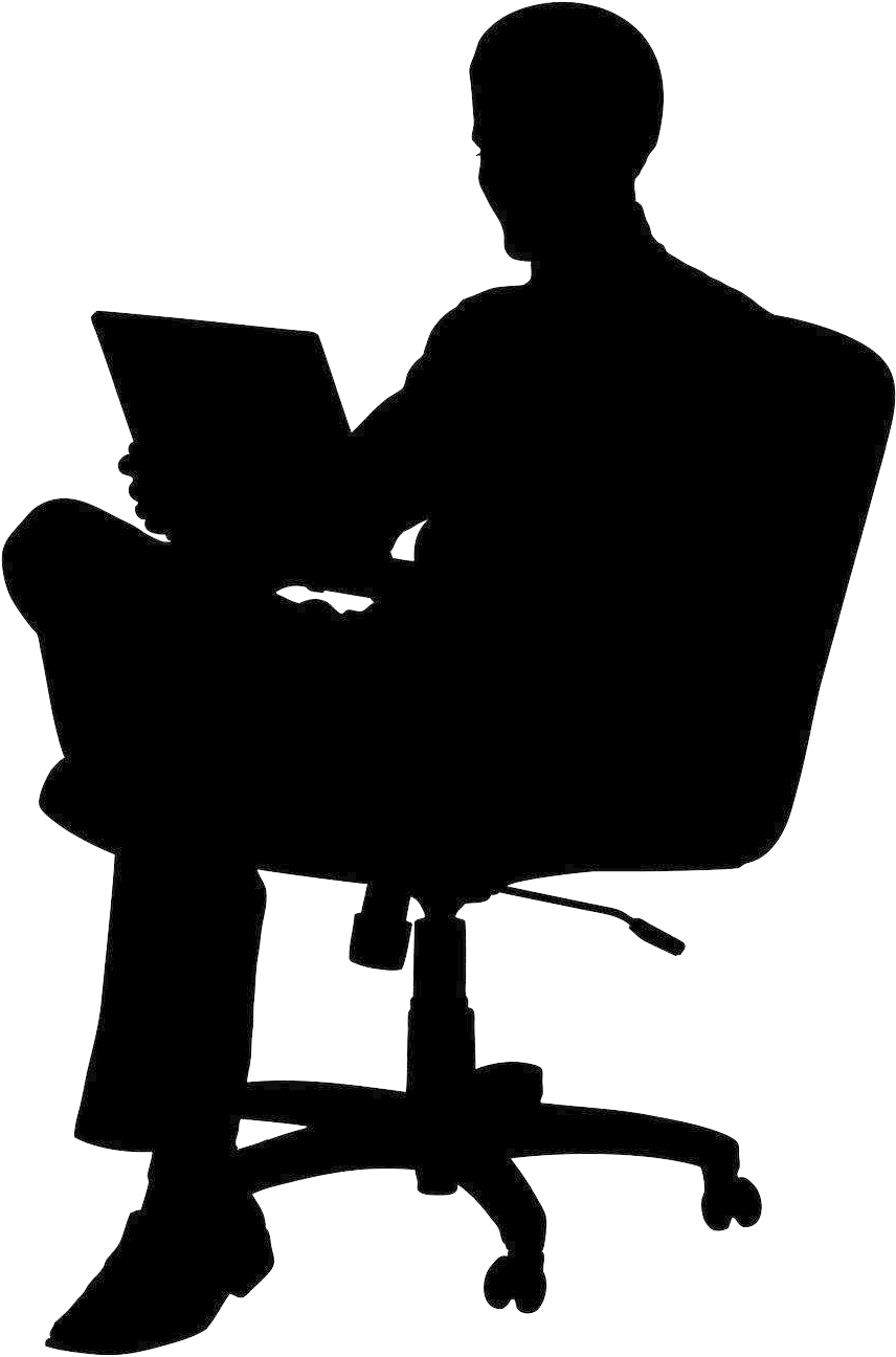 Video Production Sydney - Silhouette Man With Laptop (882x1328), Png Download