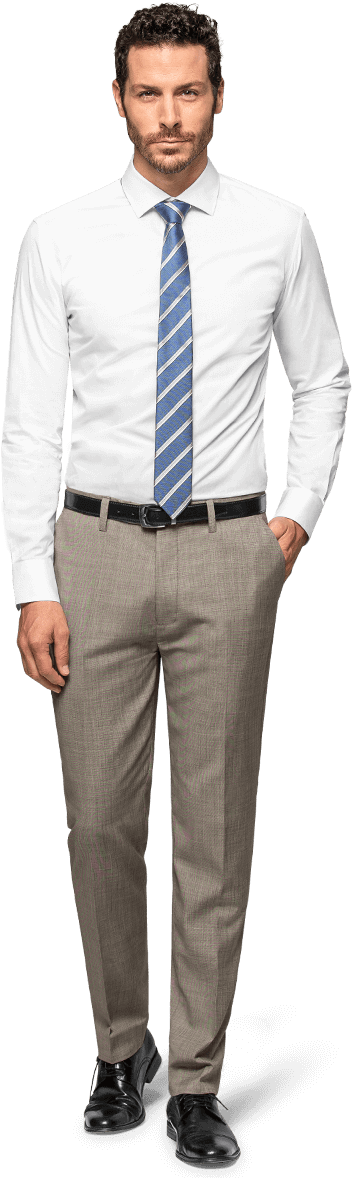 Custom Dress Shirt - White Shirt Pant Png (359x1188), Png Download