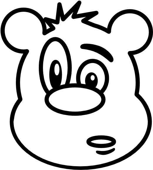Teddy Bear Black And White Teddy Bear Clip Art Black - Cartoon Bear (555x785), Png Download