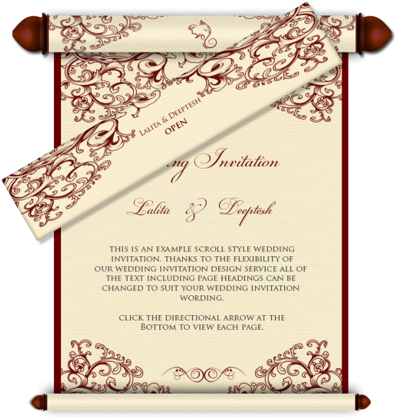 Email Wedding Card Royal Scroll Design 29 Luxury Indian - Royal Wedding Card Template (574x589), Png Download