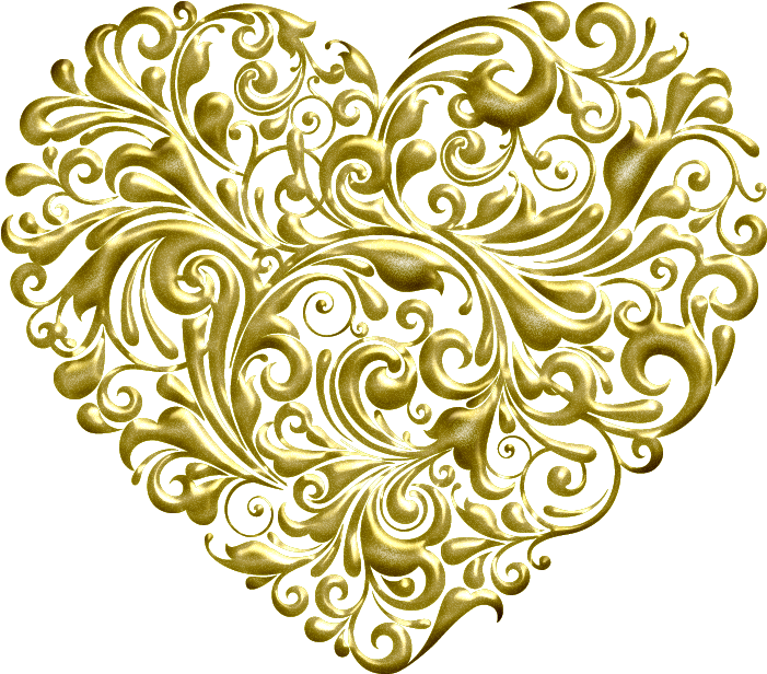 Png Freeuse Download Gold Valentine Printable Valentines - Clip Art Gold Heart (576x506), Png Download