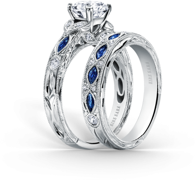 Dahlia 18k White Gold Ladies Wedding Band - Kirk Kara Dahlia Amethyst (600x450), Png Download