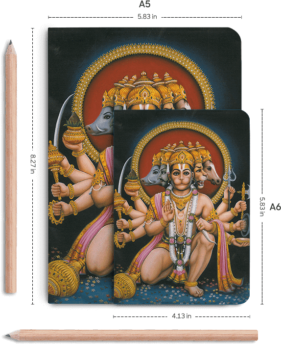 Dailyobjects Indian Mythology Hanuman Heads A6 Notebook - Mythology (600x700), Png Download