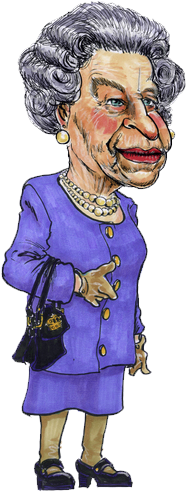 Alice In Wonderland Queen Transparent Png - Queen Elizabeth Cartoon Png (500x500), Png Download