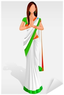Editable Vector Illustration Of Indian Lady In Indian - Illustration (400x400), Png Download