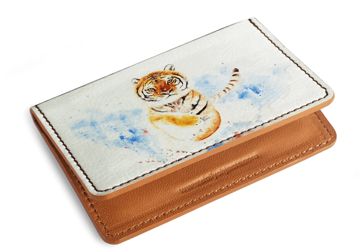 Dailyobjects Tiger Watercolor Card Wallet Buy Online - Credit Card (1220x900), Png Download