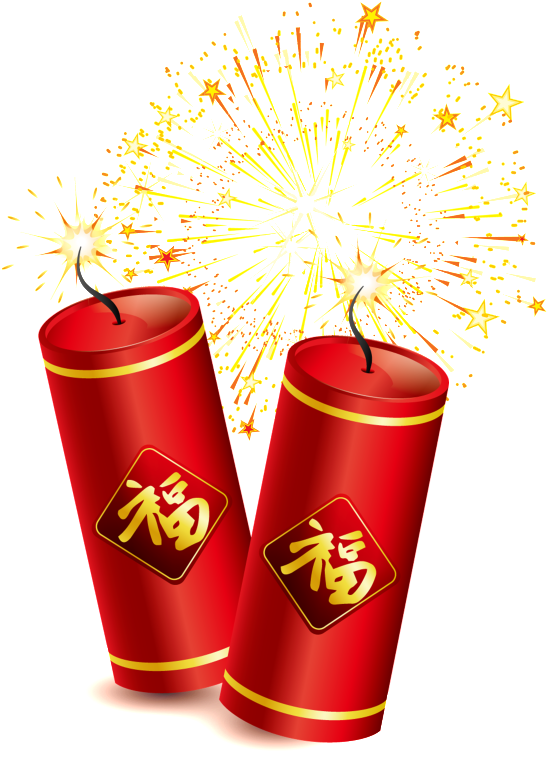 Download Two Flaming Firecrackers, Transparent Png Material - 春節 炮 竹 ...