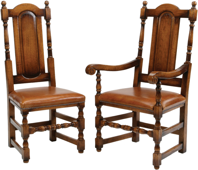 Cromwellian Chair Png Transparent - Dining Chair Traditional Oak (700x605), Png Download
