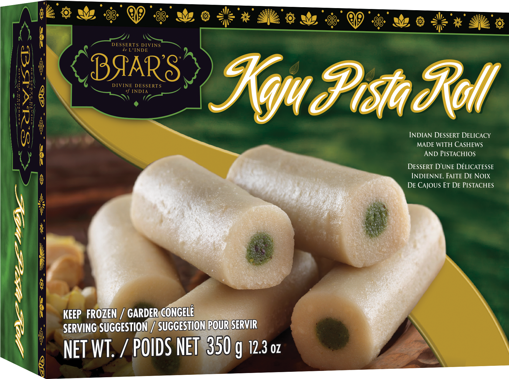 Kaju Pista Roll - Brars Kaju Katli (1821x1446), Png Download