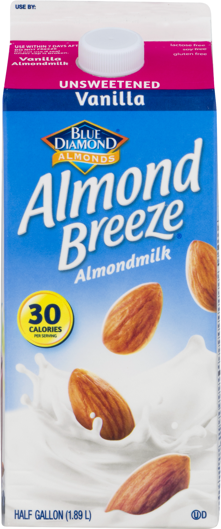 Blue Diamond Almond Breeze Unsweetened Vanilla Almond - Almond Breeze Almond Milk (1800x1800), Png Download