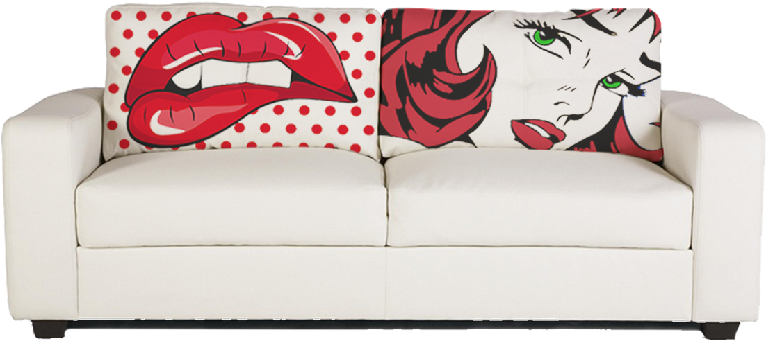 White Leather Sofa - Studio Couch (1181x555), Png Download