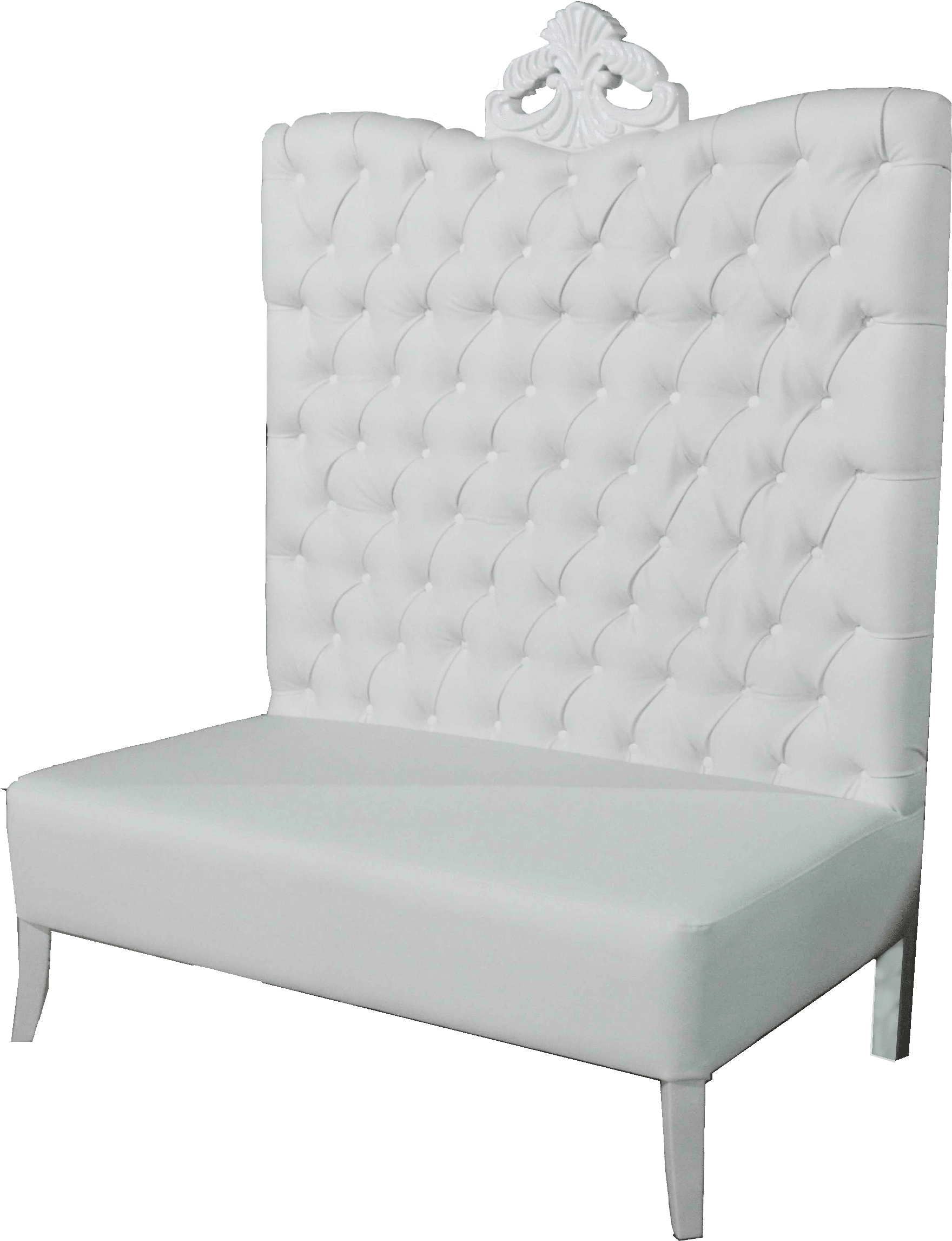 White Luxe Line High Back Sofa - Couch (2400x2400), Png Download