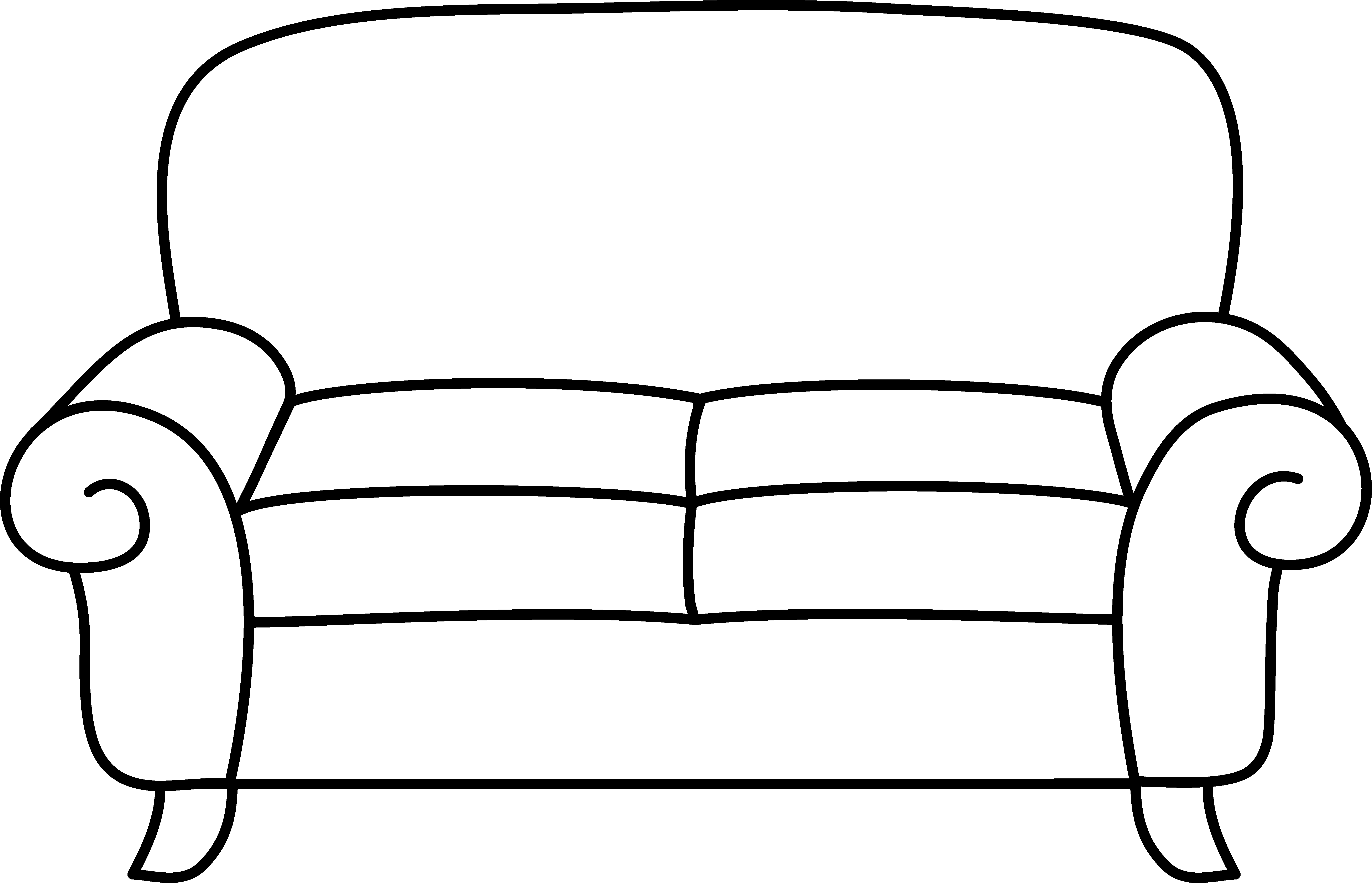 Couch Clipart (6597x4247), Png Download