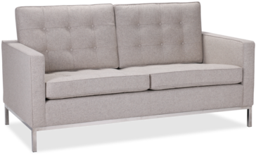 Florence Knoll Style 2 Seater Sofa - Canapé 2 Places Inspiré Florence Knoll Laine / Gris (456x456), Png Download