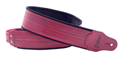 Right On Leathercraft Tress Red - Right On Straps Leathercraft Tress Guitar Strap (red) (400x400), Png Download