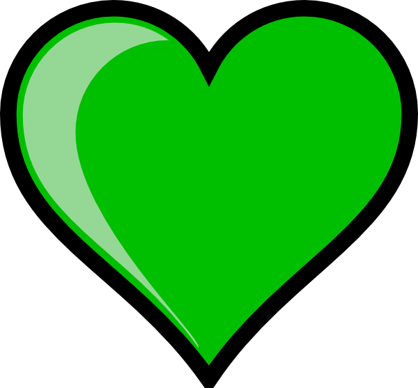 Green Heart Clip Art (600x557), Png Download
