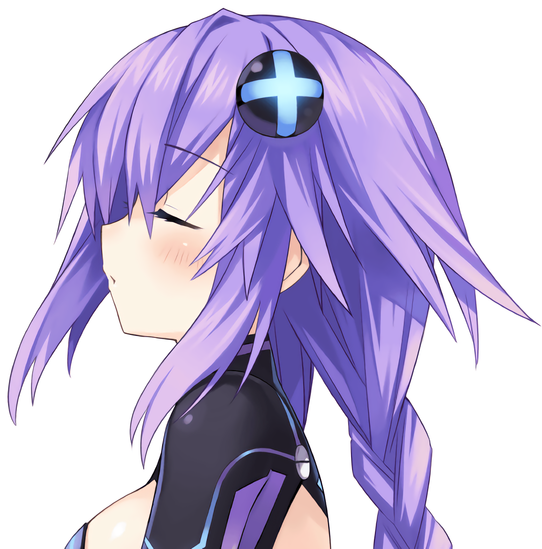 Hd Noire-purple Heart Kiss Side (1096x1264), Png Download