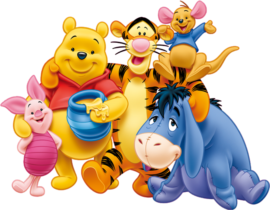 Winnie The Pooh Team (900x709), Png Download
