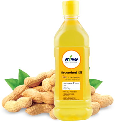 King Cold Pressed Groundnut Oil - Peanut (412x443), Png Download