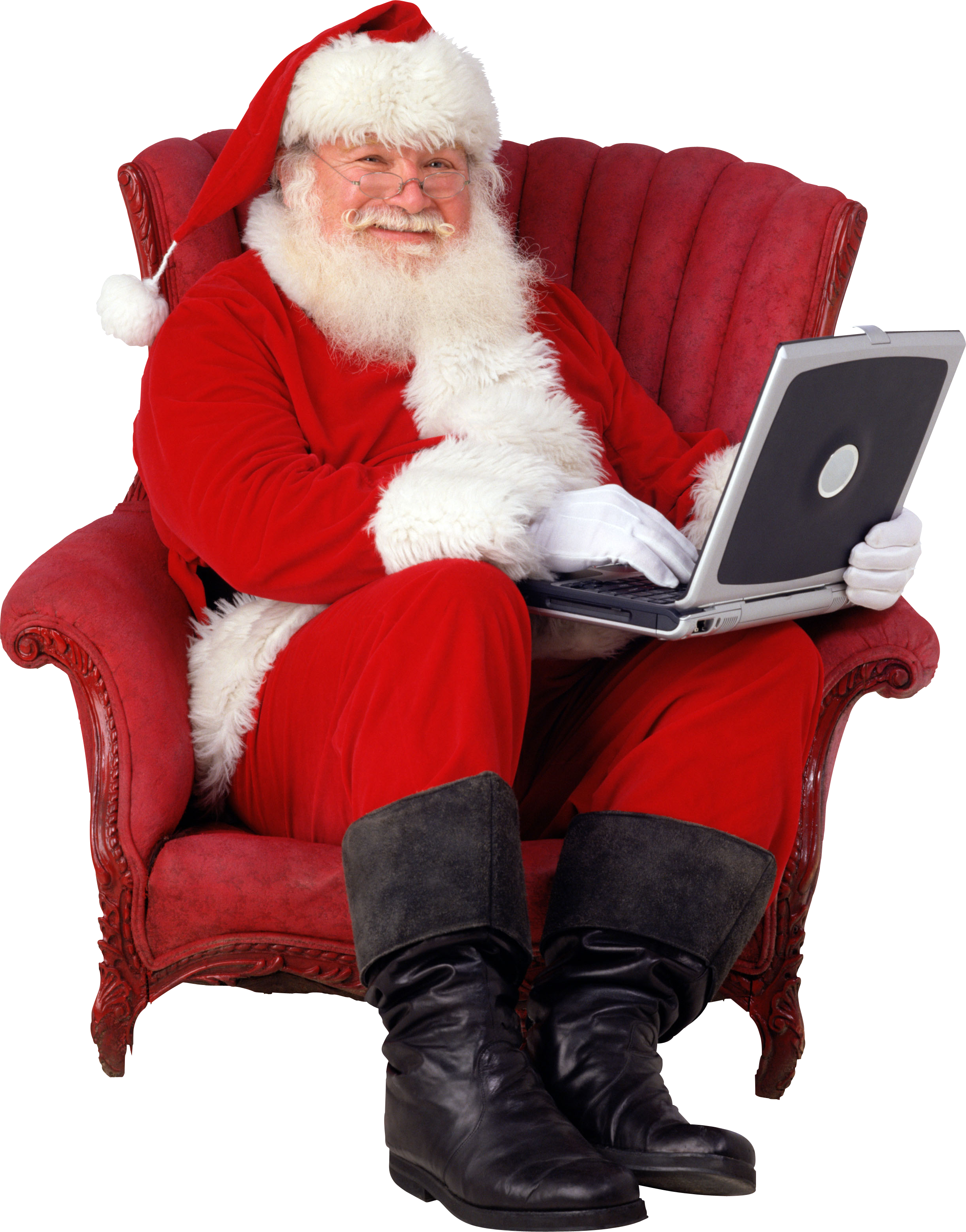 Santa Sitting Png (2452x3127), Png Download