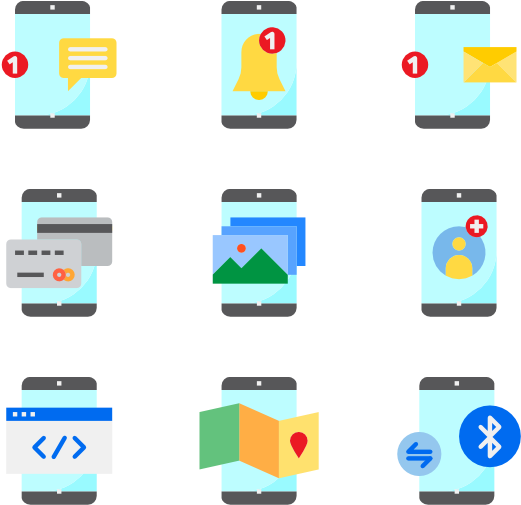 Mobile Icons Free Smartphone Function - Mobile Phone (600x564), Png Download