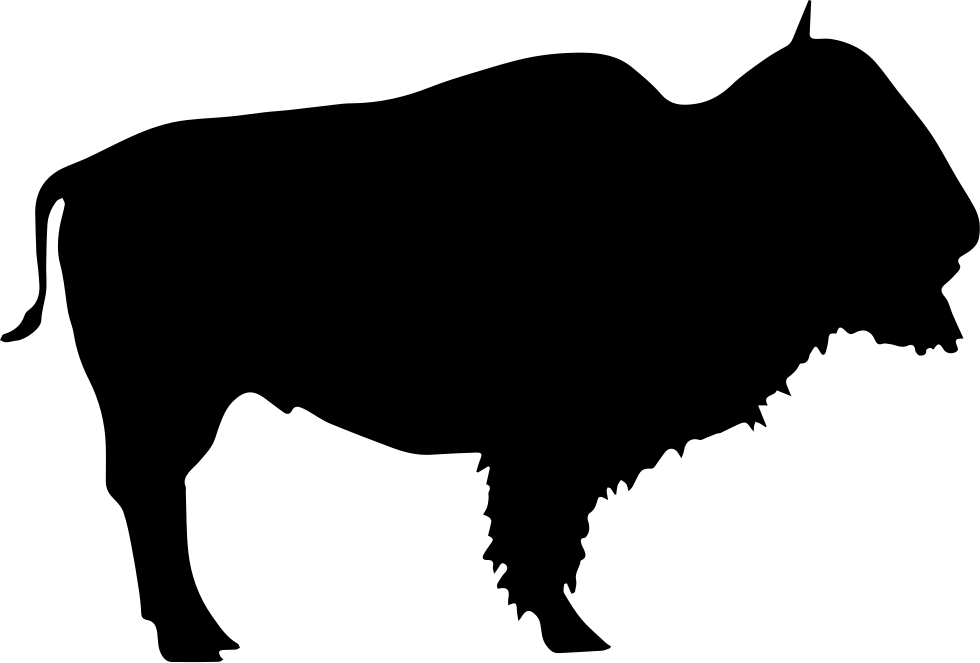 Vector Black And White Stock Bull Svg Buffalo - Silueta De Bufalo Png (980x663), Png Download
