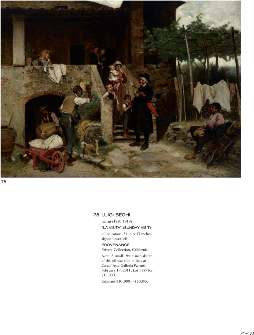 78 78 Luigi Bechi Italian 1830-1919 La Visita Sunday - Luigi Bechi (960x1242), Png Download