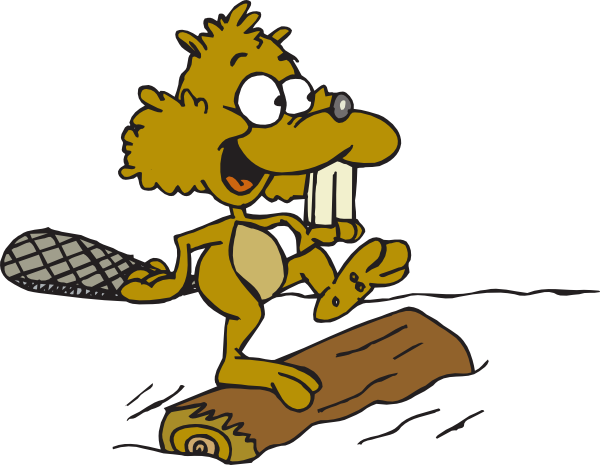 Beaver - Water Log Clipart (600x465), Png Download