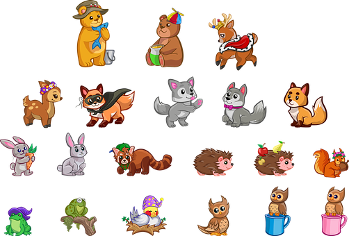 Animals, Rodents, Cartoon, Cute - Free Printable Animal Stickers (502x340), Png Download