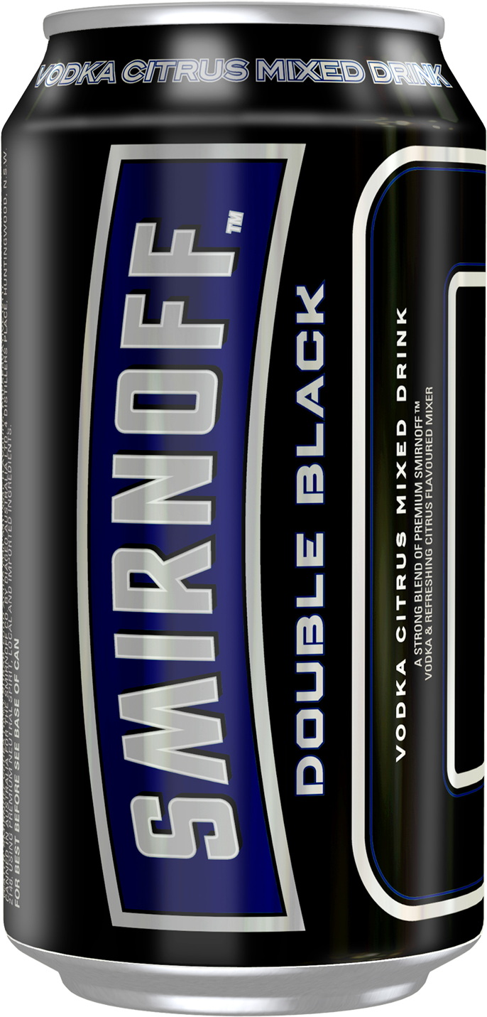 Smirnoff Ice Double Black Cans 10 Pack 375ml - Double Black Smirnoff (1600x2000), Png Download