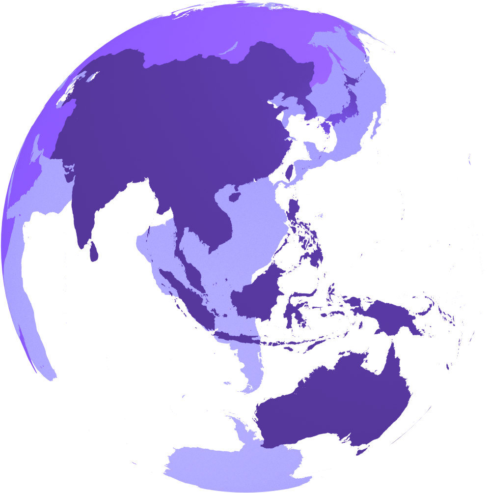 Asia Pacific Map Black And White (1920x1080), Png Download