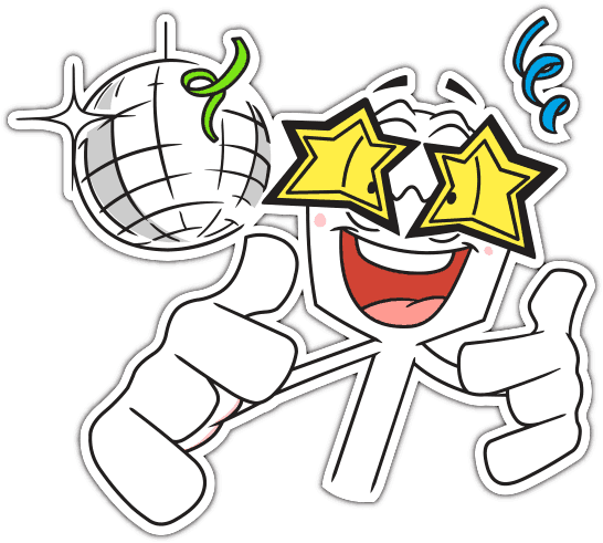 Partying Sticker Png - Sticker (546x491), Png Download