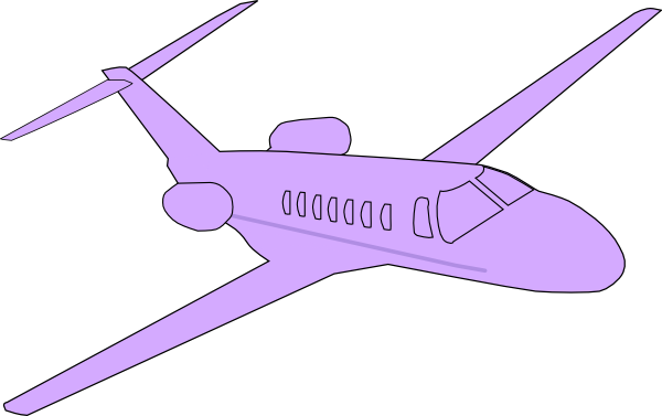 Small - Purple Airplane Clipart (600x377), Png Download