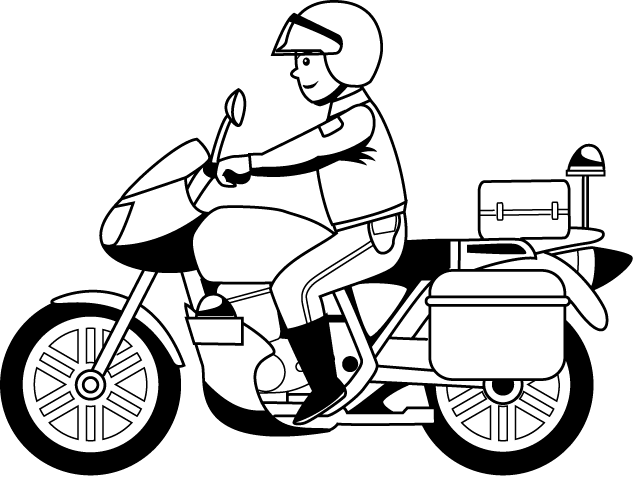 Motorcycle Black And White Police Motorcycle Clipart - Police Clip Art Black And White (633x478), Png Download