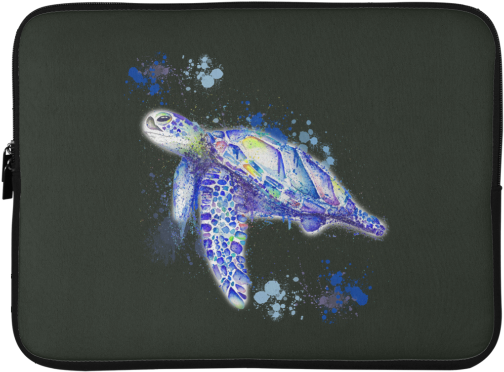 Watercolor Sea Turtle Laptop Sleeves - Watercolor Painting (1024x1024), Png Download