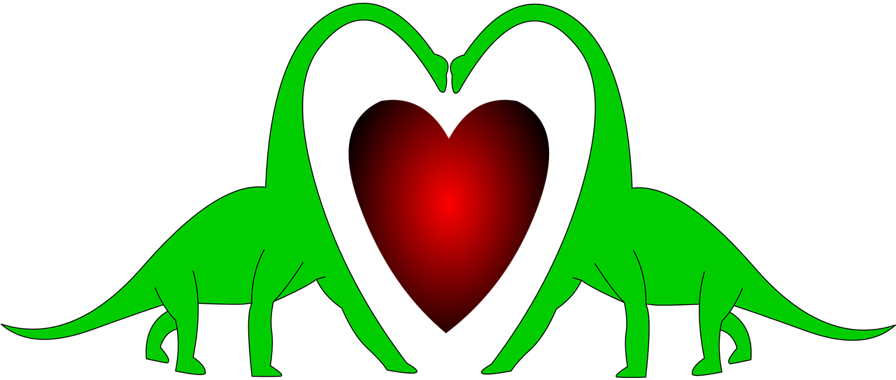 Dinosaur Heart Love (1280x640), Png Download