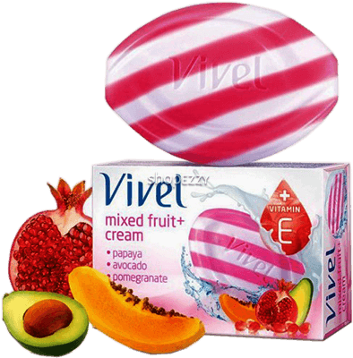 Vivel Bathing Soap Mixed Fruit Cream 100 Gms (500x554), Png Download